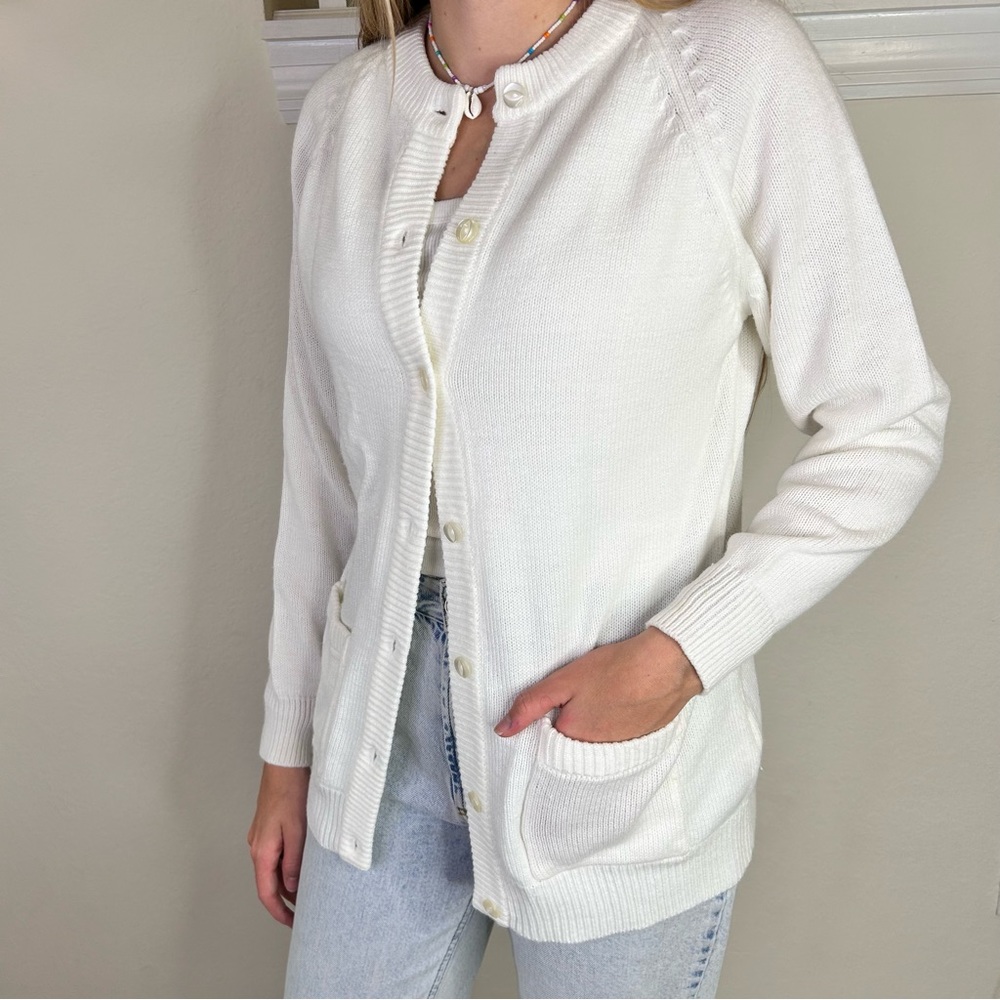 Northern Isles Vintage Winter White Cardigan Sweater